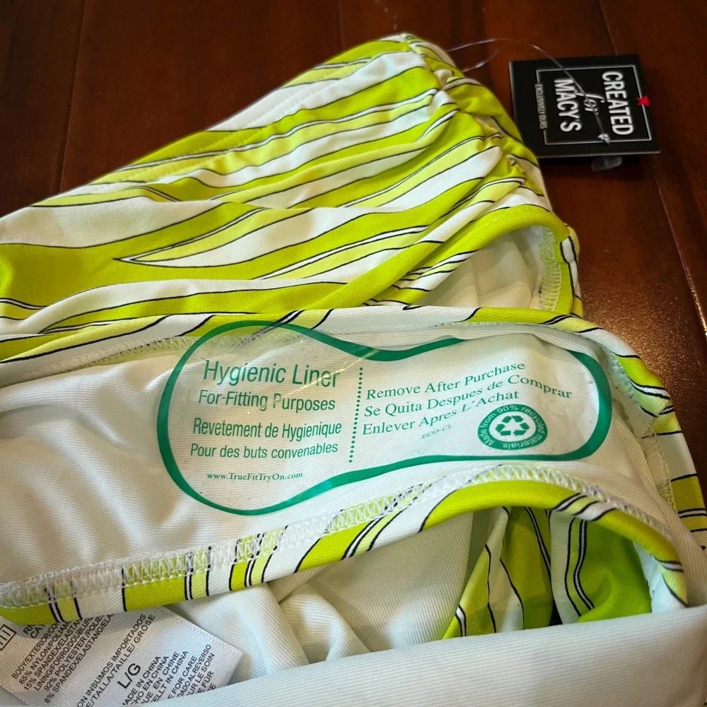 Michael Kors Green‎ Bikini Bottom Swim Limeade Lime Green Zebra Print NEw Large